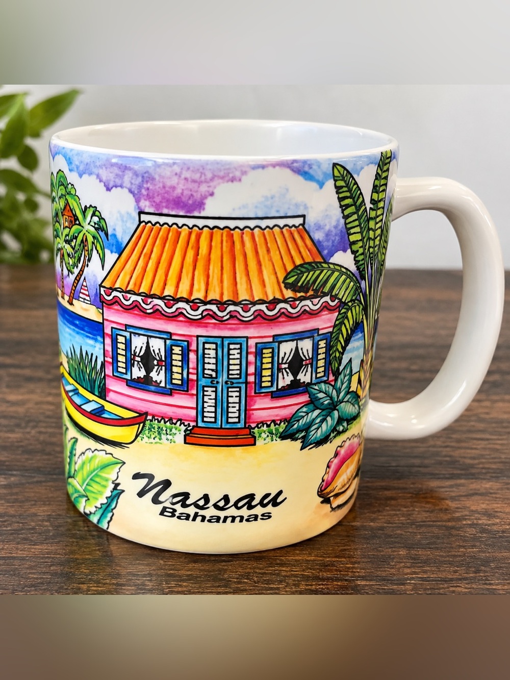 Orca Coatings Nassau Bahamas Tropical Souvenir Ceramic Mug 12 Oz